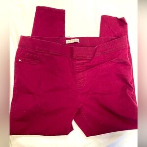 Denim Co Stretch cranberry color skinny jeans size 14